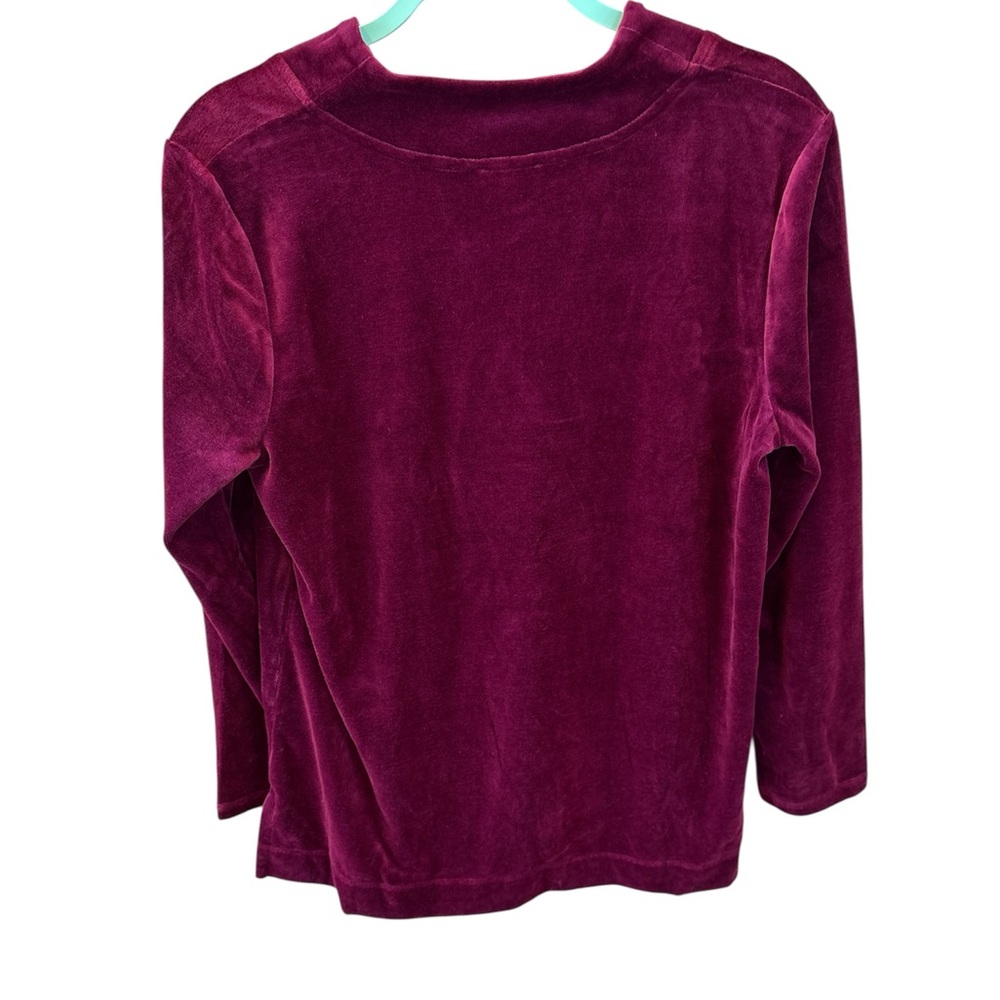 Talbots Rich Burgandy V-Neck Sweater Size PL - Picture 6 of 9